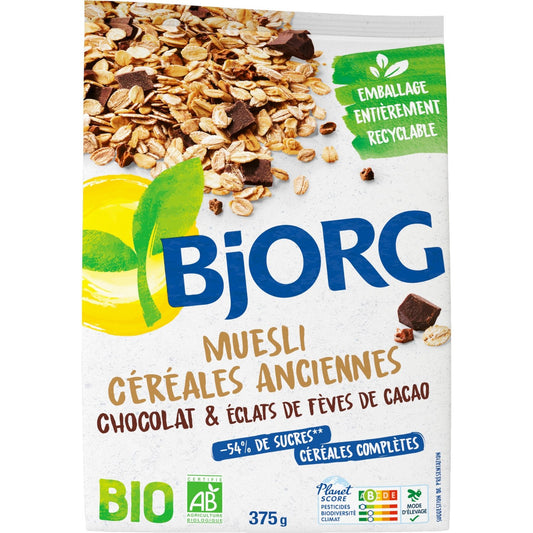 Céréales Bio Muesli Cereales Anciennes BJORG Le paquet de 375g