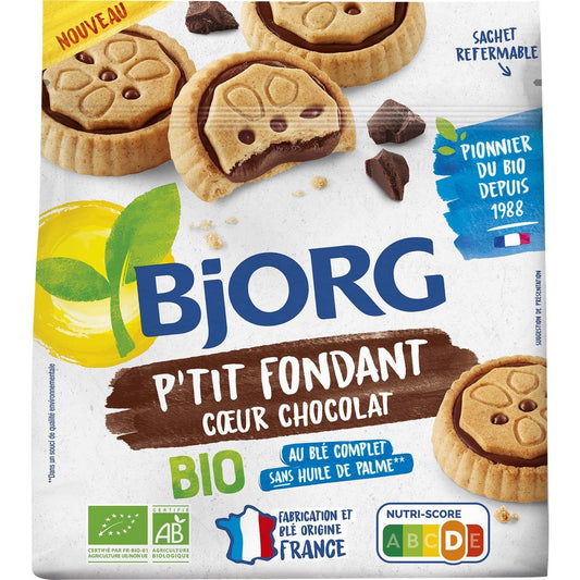 Biscuit Bio Petit Fondant Cœur Chocolat BJORG Le paquet de 180g