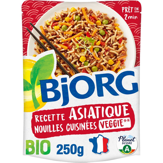 Plat Cuisiné Bio Nouilles Cuisinées à l'Asiatique BJORG Le paquet de 250g