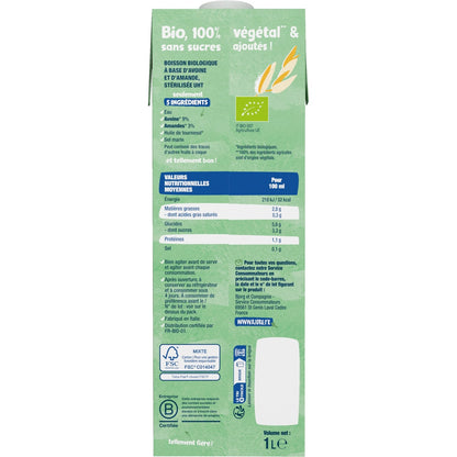 Lait d'Avoine Amande Bio BJORG 