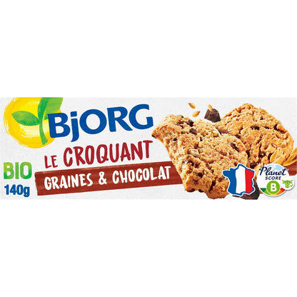 Biscuit croquant graines et choco bio BJORG 