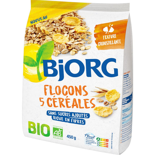 Flocons 5 Céréales Bio BJORG le paquet de 450g