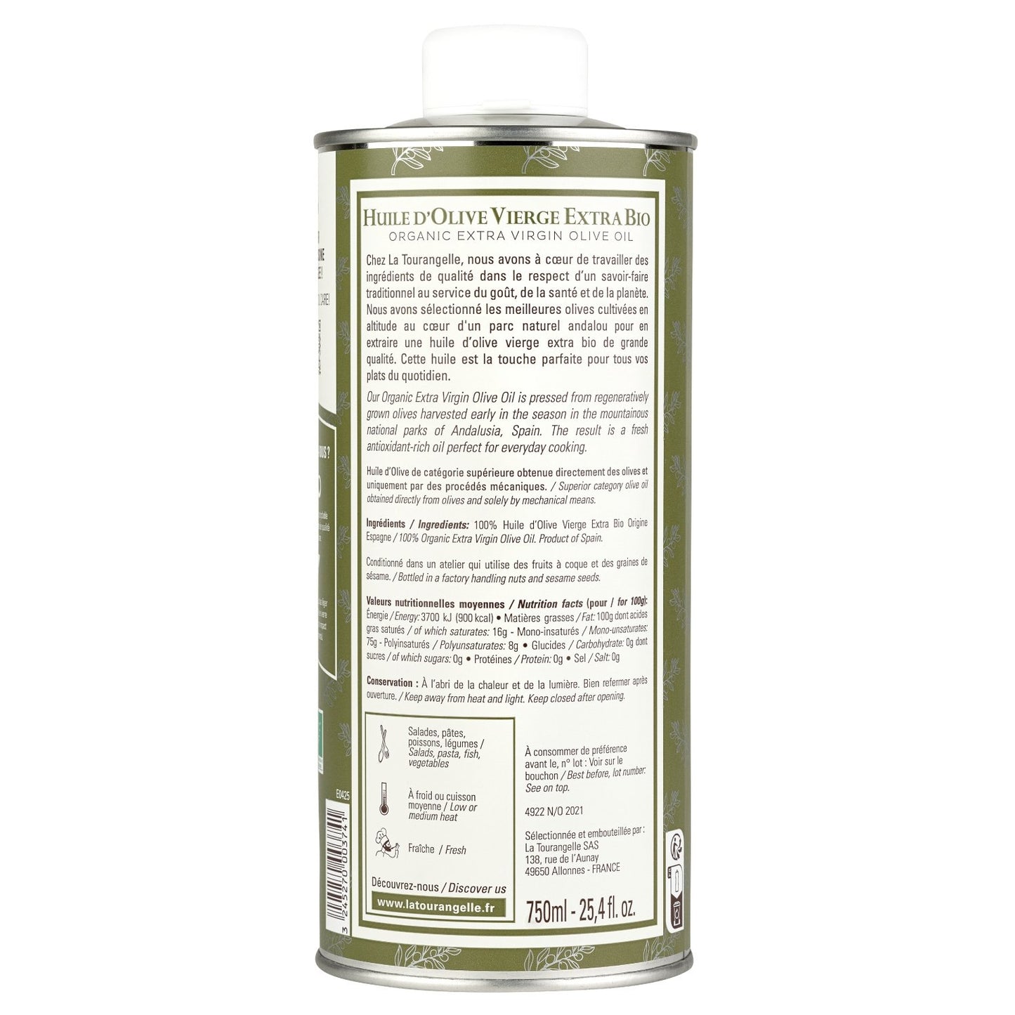 Organic Olive Oil LA TOURANGELLE