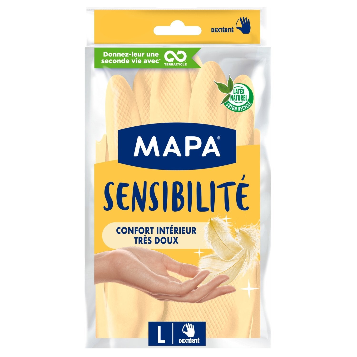 Gants Latex Protection Satinée, Taille L, 8-8 1/2 MAPA la paire