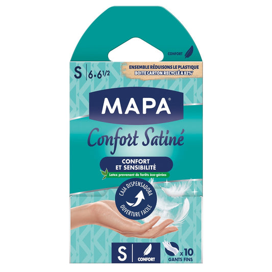 Gants Fins Douceur Satinée T. S MAPA la boite de 10