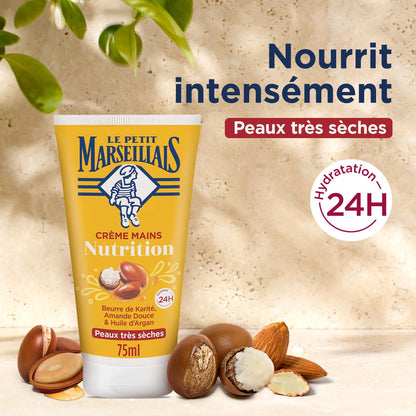 Crème Main Nutrition Karité Amande Douce Huile d'Argan LE PETIT MARSEILLAIS