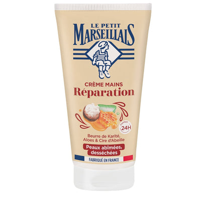 Crème Main Sèches à Très Sèches Karité Aloe Vera et Cire d'Abeille Réparation LE PETIT MARSEILLAIS