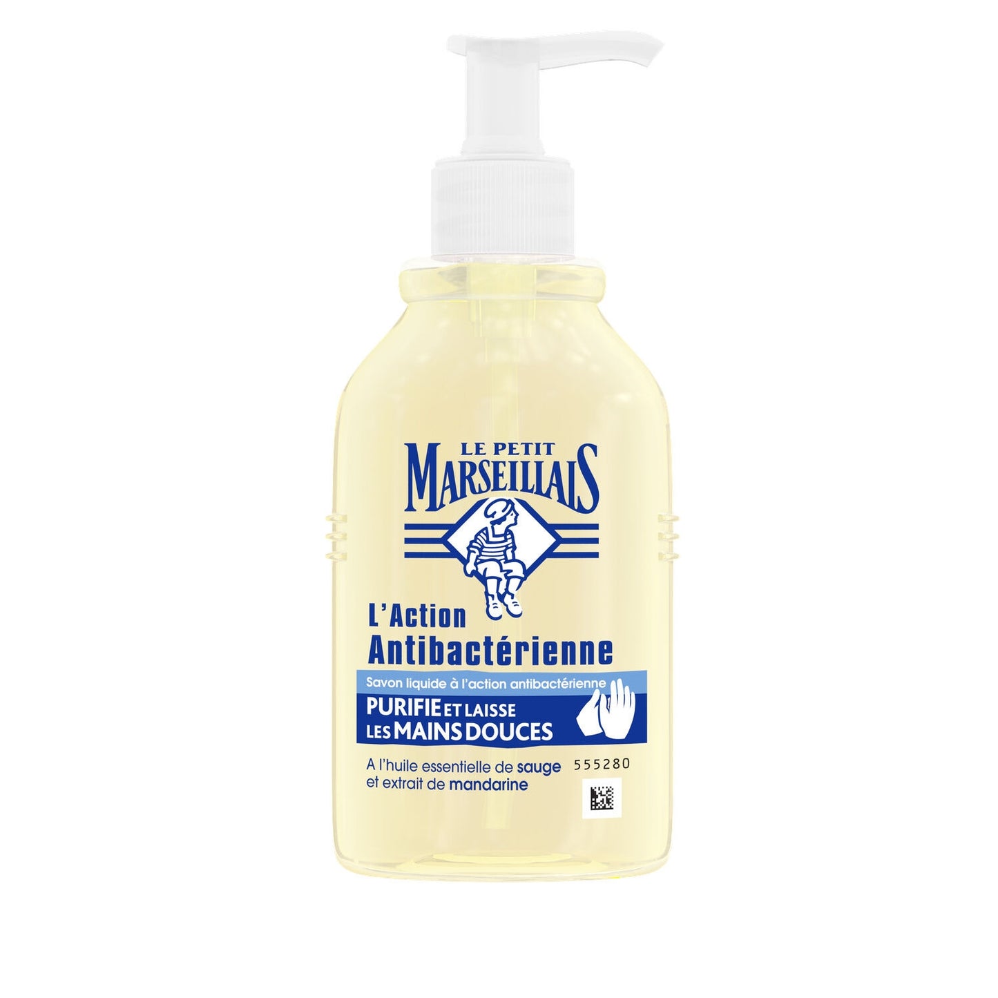 Savon Liquide Mains Action Anti-Bactérienne à l'Huile Essentielle de Sauge et Extrait de Mandarine LE PETIT MARSEILLAIS