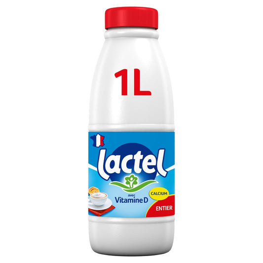 Lait Entier UHT Vitamine D LACTEL la bouteille 1L