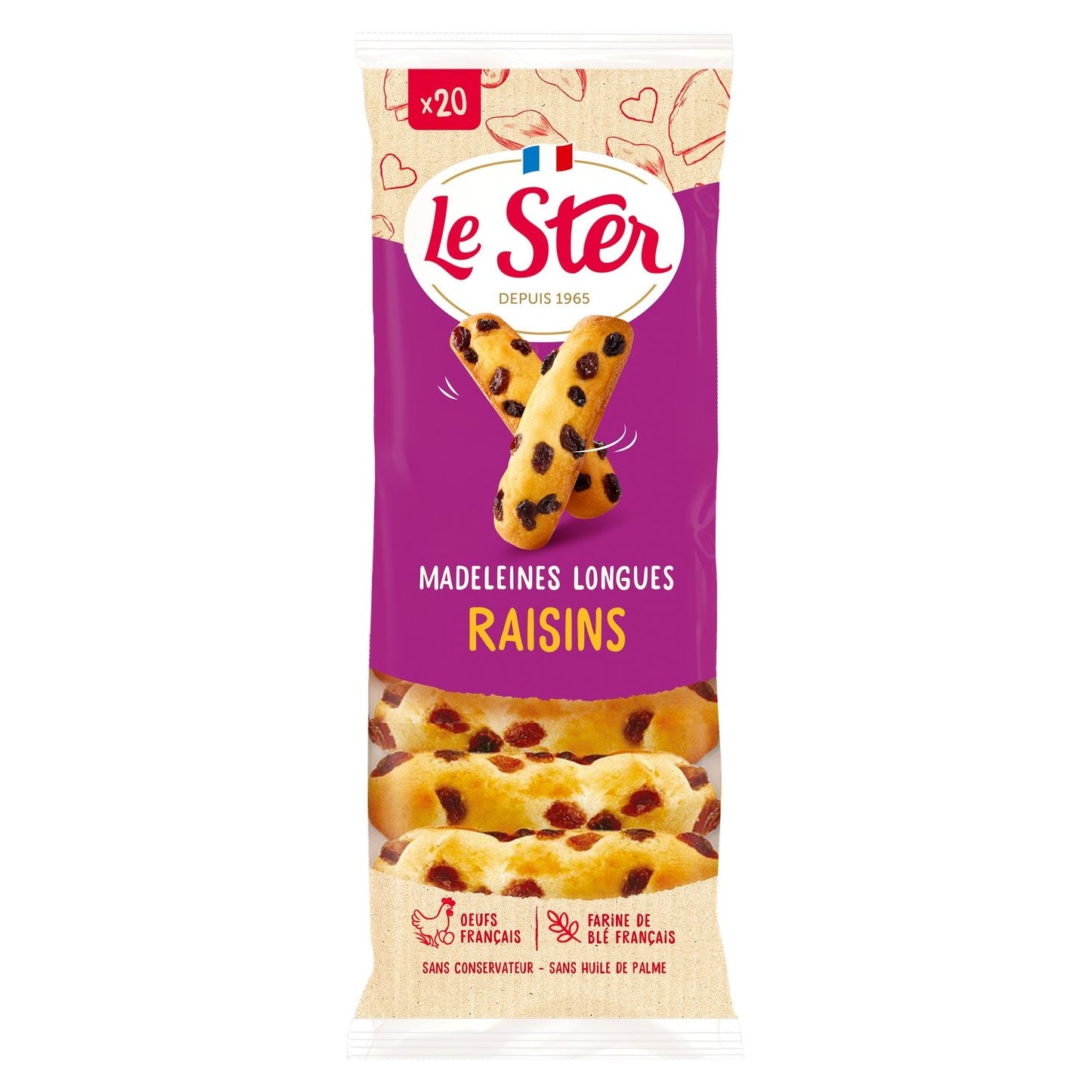 LE STER Lange Rosinen-Madeleines