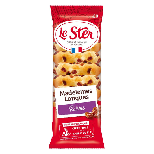 Madeleines Longues aux Raisins LE STER le sachet de 20 - 250 g