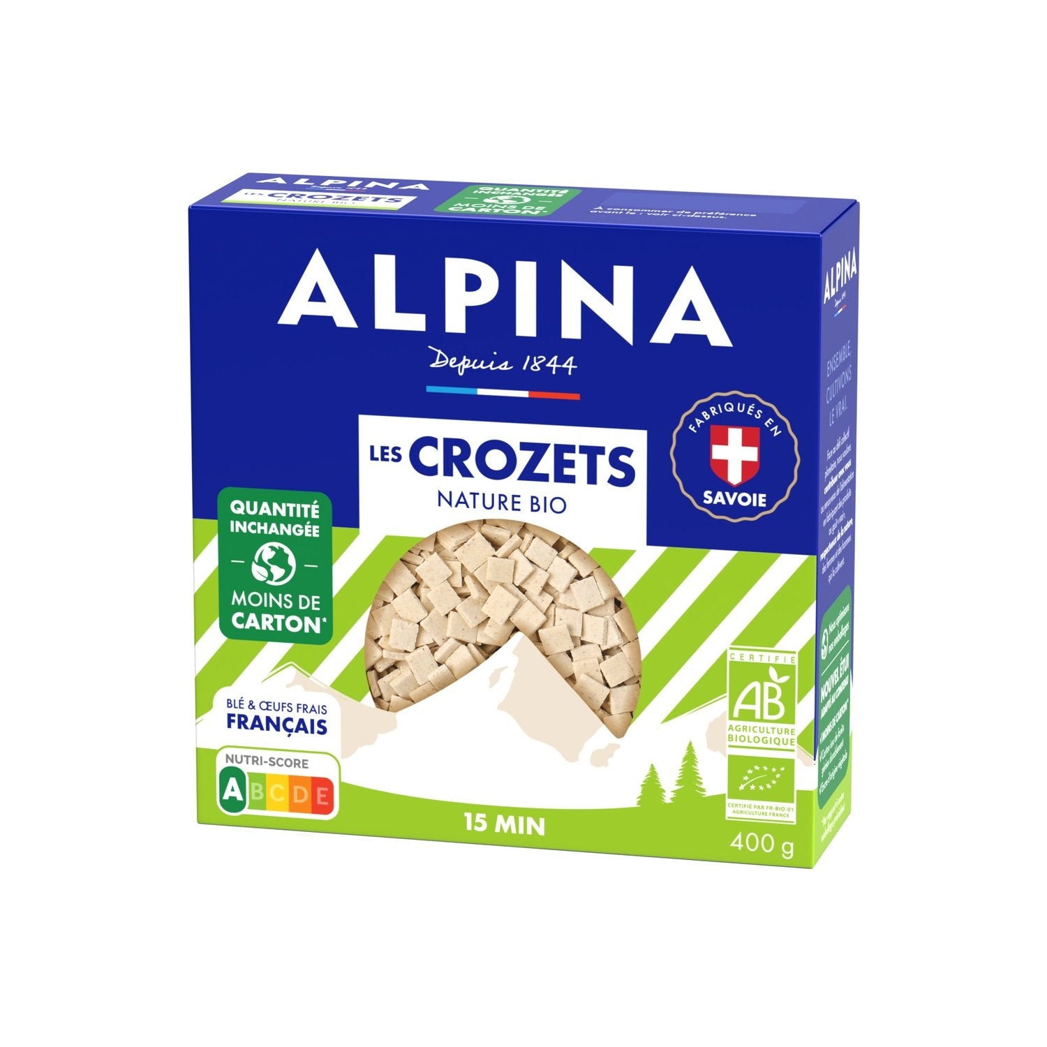 Pâtes Bio les Crozets ALPINA SAVOIE la boite de 400 g