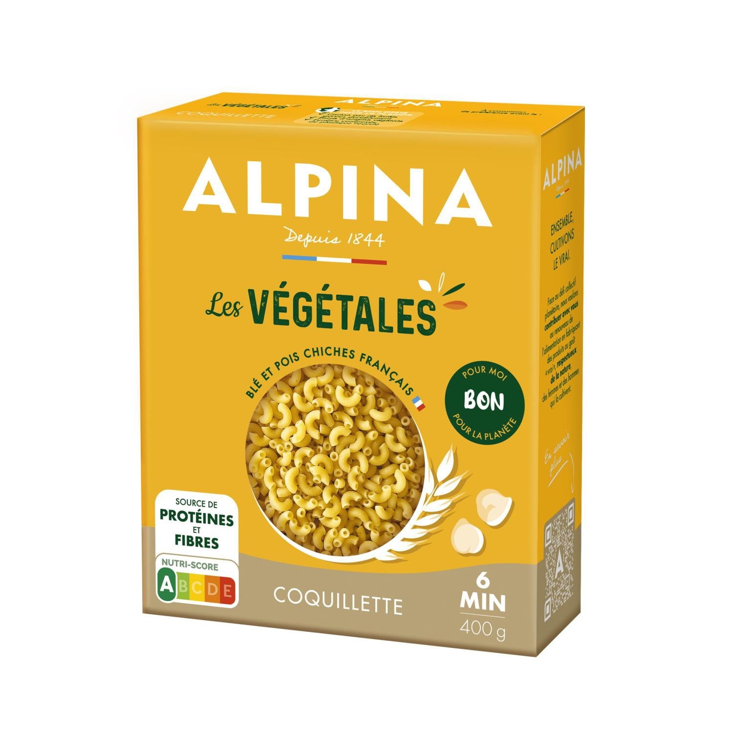 Pâtes coquillettes les végétales ALPINA 