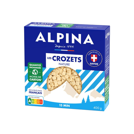 Pâtes Crozets Nature ALPINA la boite de 400 g