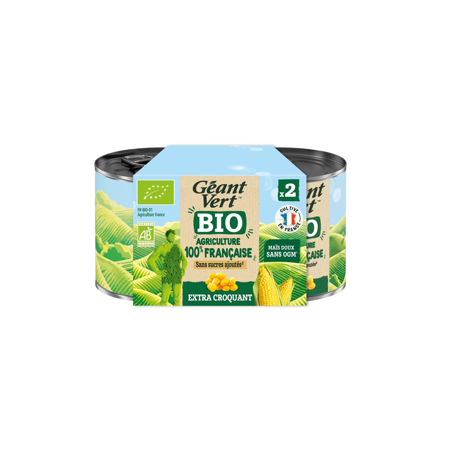 Maïs Doux Extra Croquant Sans Résidu De Pesticides Bio GEANT VERT 
