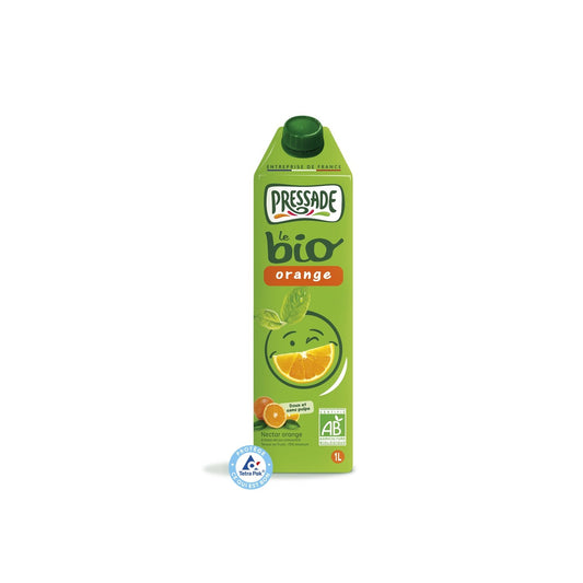 Nectar d'Orange à Base de Jus Concentré Bio PRESSADE la brique de 1L