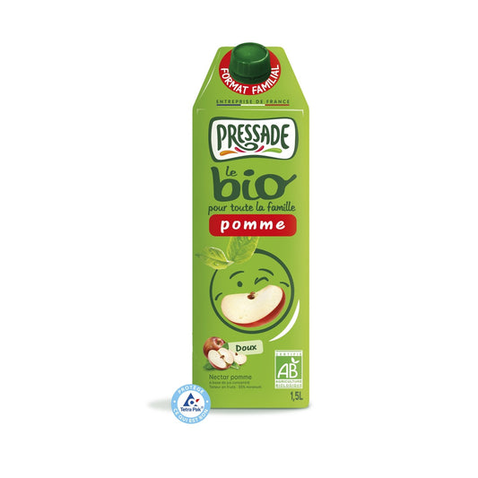 Nectar de Pomme à Base de Jus Concentrés Bio PRESSADE la brique de 1,5L