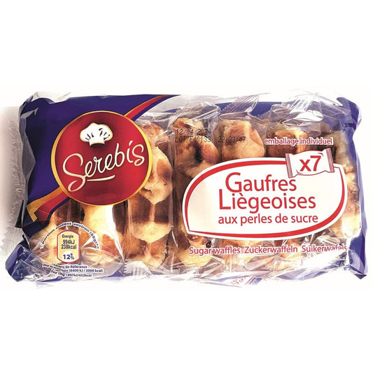 Gaufres Liègeoises aux Perles de Sucre SEREBIS le paquet de 7 gaufres