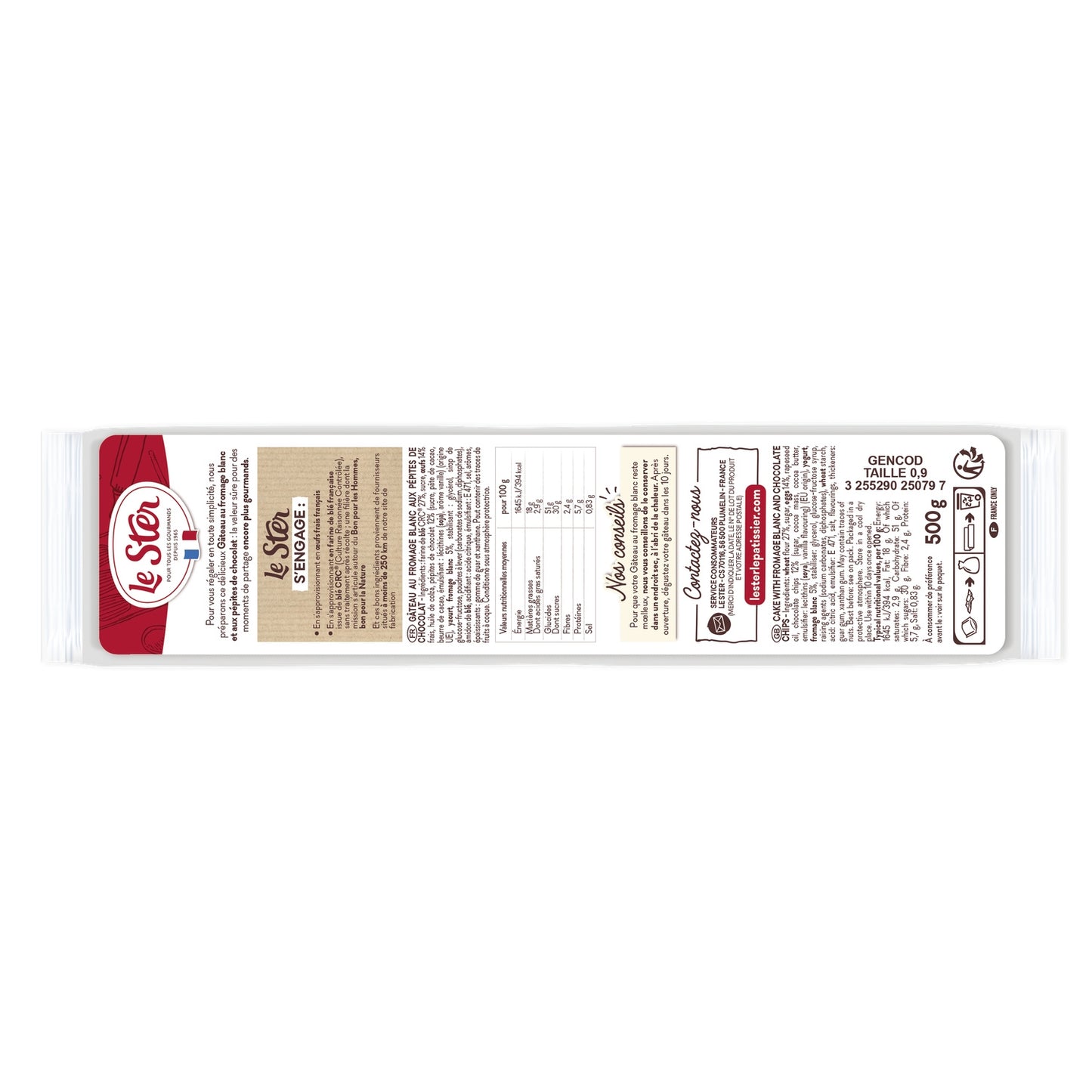 LE STER Weißer Käsekuchen mit Schokoladenstückchen