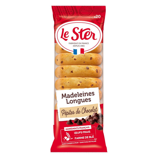 Madeleines Longues Pépites de Chocolat LE STER le paquet de 20 madeleines