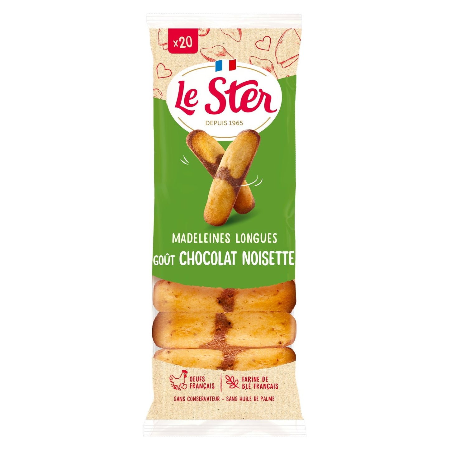 Lange Madeleines mit Schokoladen-Haselnuss-Geschmack LE STER