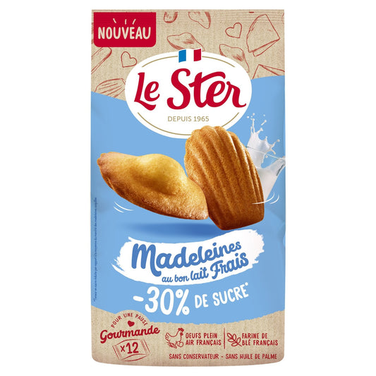 Madeleines Coquilles au Lait Frais 30% de Sucre LE STER le paquet de 12 madeleines - 300g