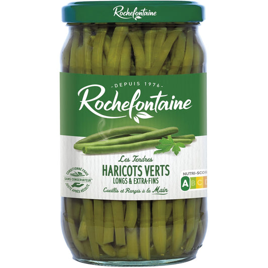 Haricots Verts Extra-Fins ROCHEFONTAINE le pot de 345 g net égoutté