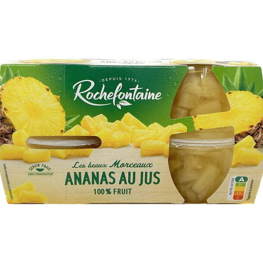 Fruits au Sirop Ananas au Jus ROCHEFONTAINE le paquet de 4