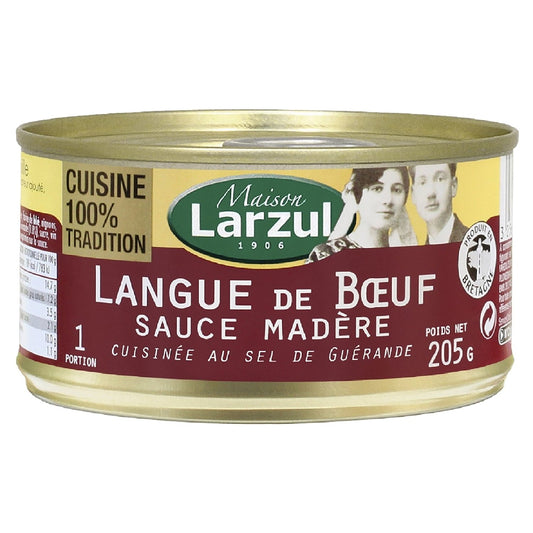 Plat Cuisiné Langue de Bœuf/madère LARZUL la boite de 205g