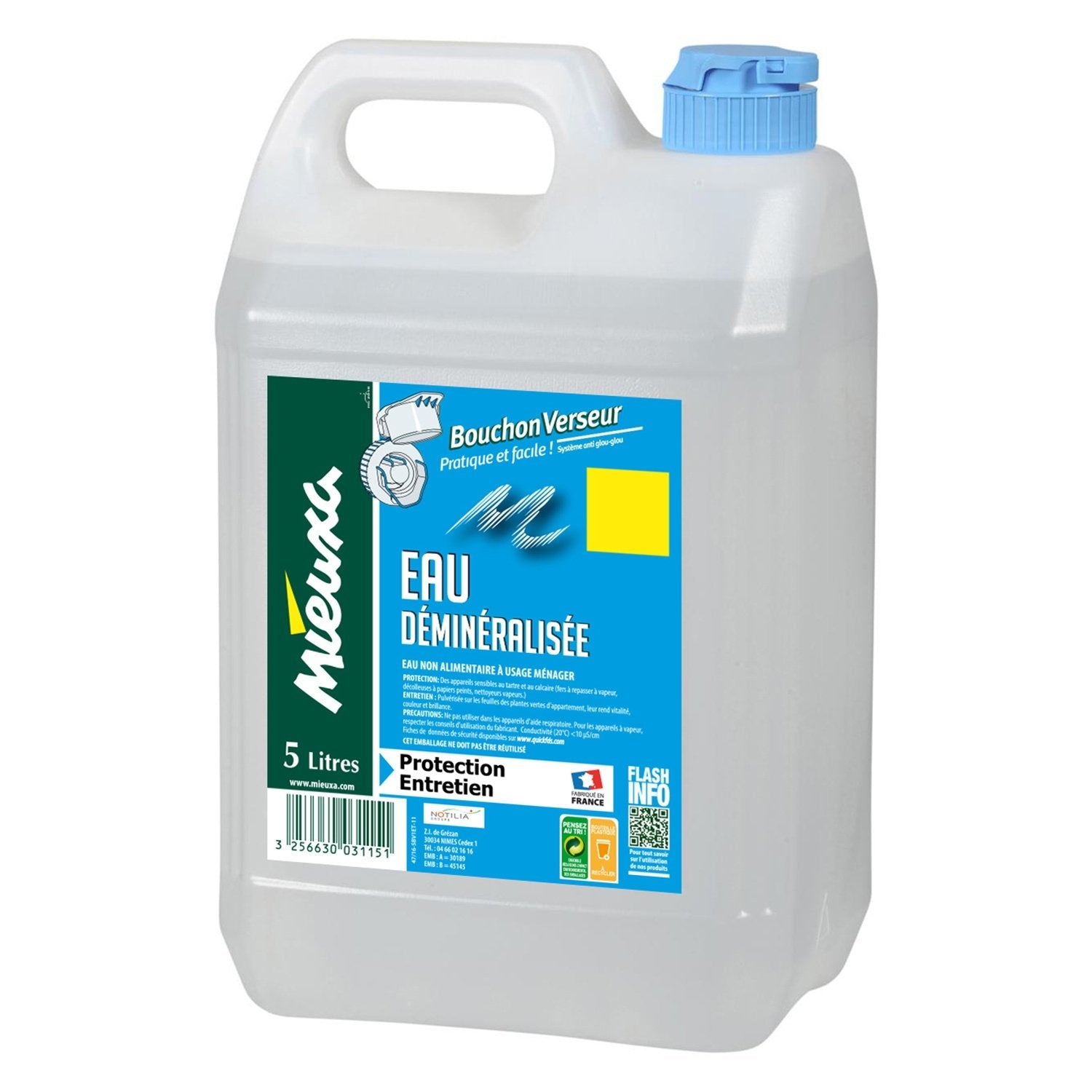 Eau Déminéralisée Protection Entretien Usage Ménager LE PARFAIT le bidon de 5L
