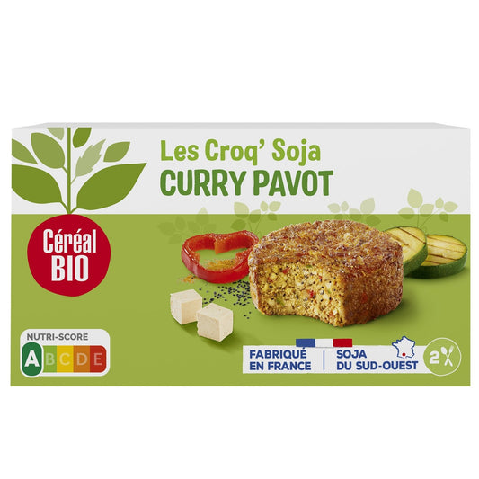 Galettes Croq'soja, Curry et Pavot Bio CEREAL BIO les 2 galettes de 100g