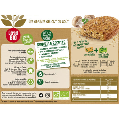 Bio-Bulgur-Hirse-Pfannkuchen mit Pilzen CEREAL BIO