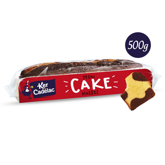 Gâteau Barre Marbrée Cacao KER CADELAC le quatre-quarts de 500 g