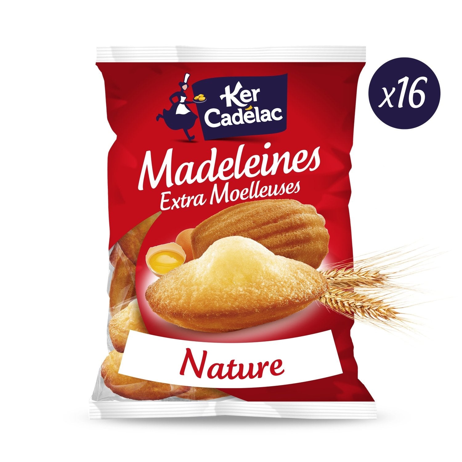 Madeleines Extra Moelleuses KER CADELAC le paquet de 16 -  400 g