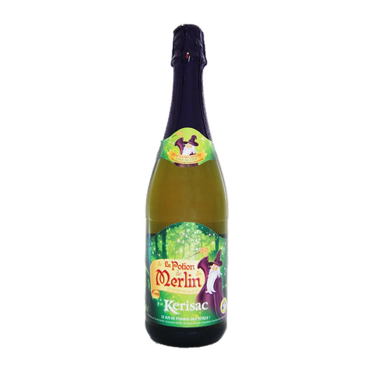 Jus de Pomme Qui Pétille la Potion de Merlin KERISAC la bouteille de 75cL
