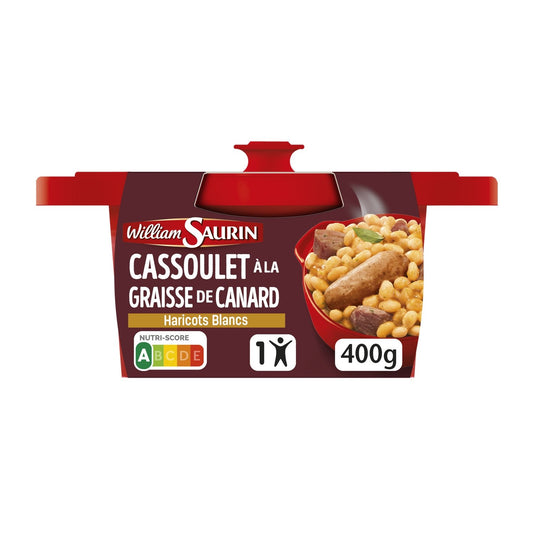 Plat Individuel Cassoulet au Canard WILLIAM SAURIN l'assiette de 400g
