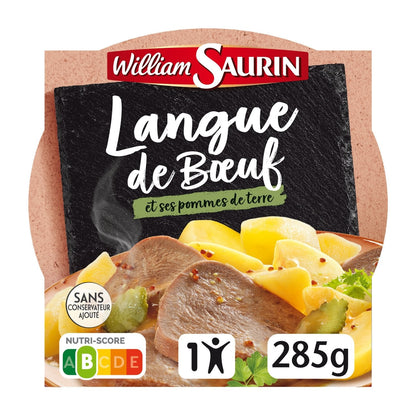 [ANTI-GASPILLAGE] Plat Cuisiné Langue de Bœuf et Ses Pommes de Terre WILLIAM SAURIN - Date de durabilité minimale : 14/12/2025