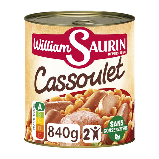 Plat Familial Cassoulet Mitonné WILLIAM SAURIN la boite de 840g
