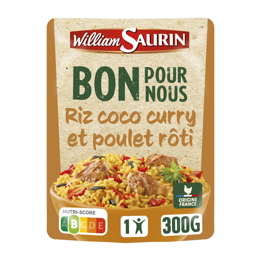 Plat Individuel Riz au Curry et Poulet WILLIAM SAURIN le sachet de 300g