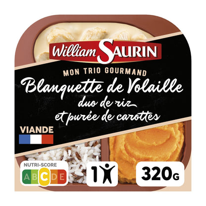 Ready Meal: Chicken Blanquette, Rice Duo and Carrot Purée WILLIAM SAURIN