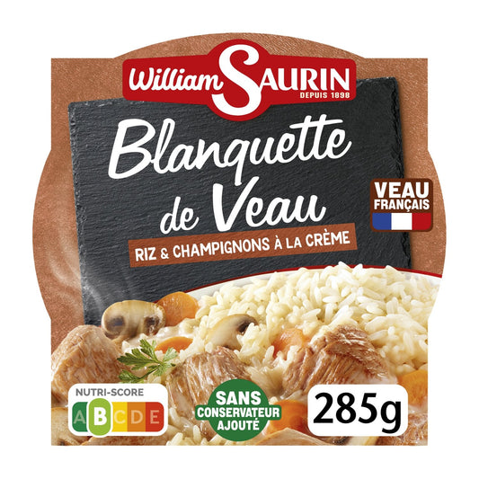 Plat Cuisiné Blanquette de Veau et Riz WILLIAM SAURIN la barquette de 285g