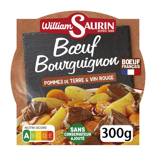 Plat Cuisiné Blanquette de Bœuf Bourguignon et Pommes de Terres WILLIAM SAURIN la barquette de 300g