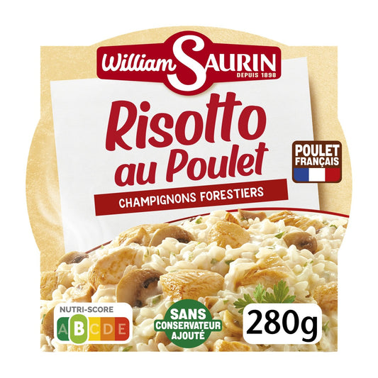 Plat Cuisiné Risotto Poulet Champignons Forestiers WILLIAM SAURIN la boite de 280g