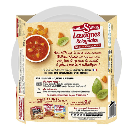 Ready Meal Lasagna Bolognese WILLIAM SAURIN