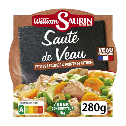 Plat Cuisiné Sauté de Veau et Légumes WILLIAM SAURIN la barquette de 280g