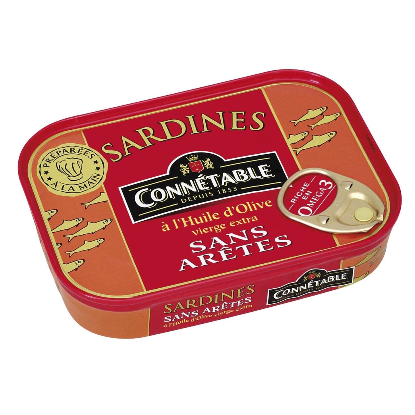 Sardines Huile d'Olive S/arête CONNETABLE la boite de 115 g