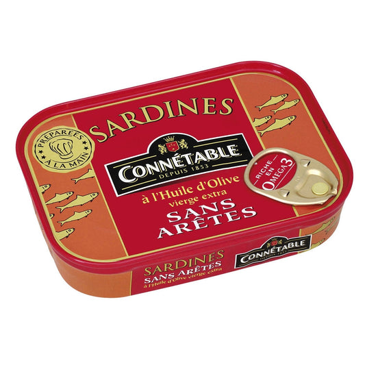 Sardines Huile d'Olive S/arête CONNETABLE la boite de 115 g