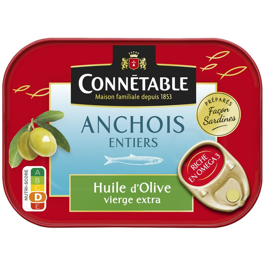 Anchois Entiers Huile d'Olive CONNETABLE la boite de 100 g