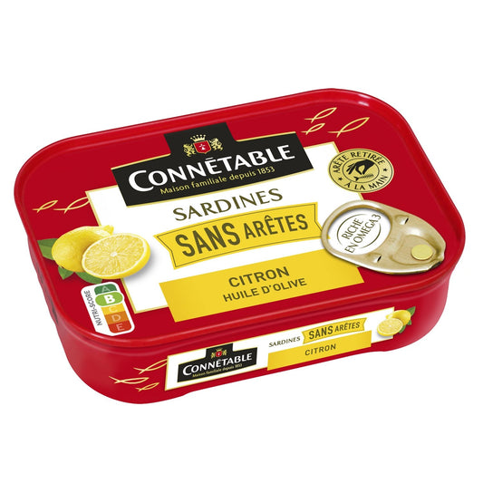 Sardines Sans Arêtes au Citron CONNETABLE la boite de 98 g net égoutté