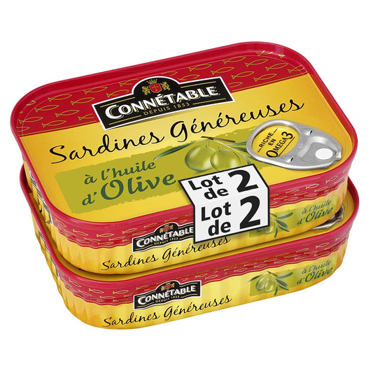 Sardines à l'Huile d'Olive CONNETABLE les 2 boites de 140g